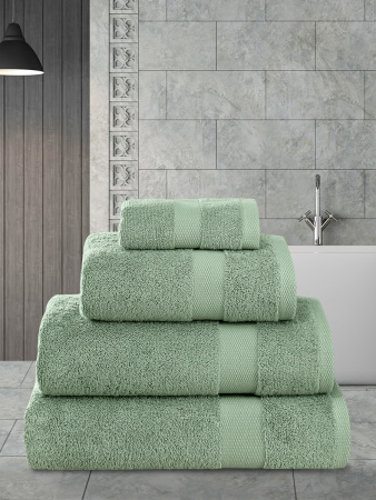 Махровое полотенце для ванной AREL Karna, зеленое-2